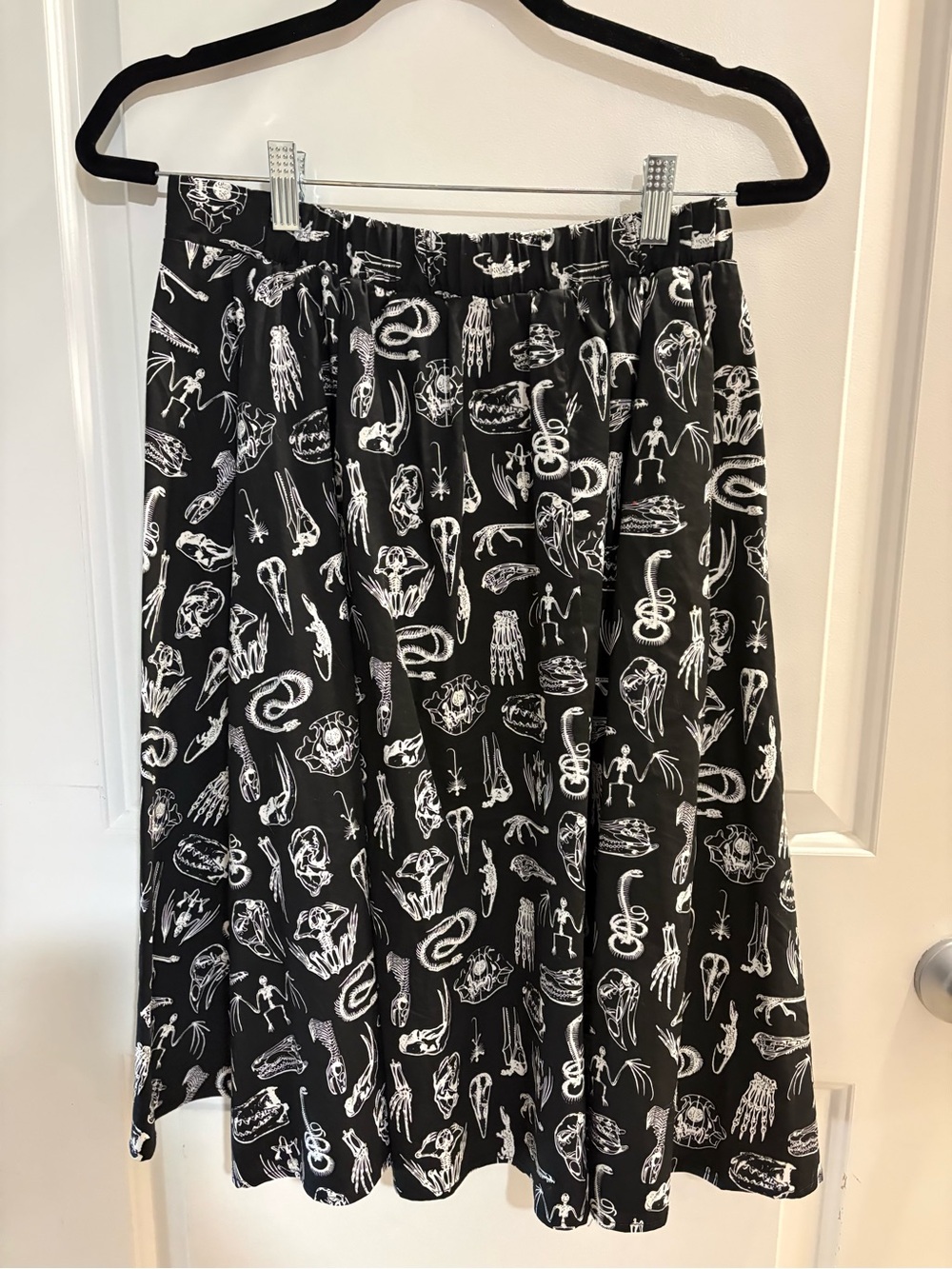 NWT Social Collision Skeleton & Skull Print Skater Skirt | Medium